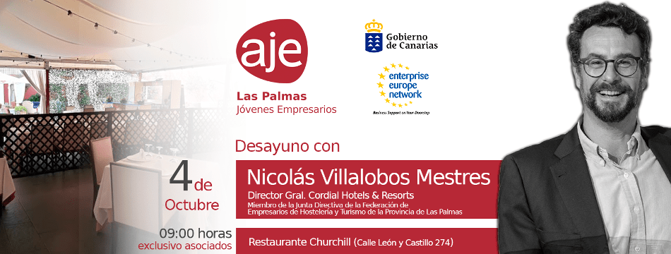 Desayuno de trabajo con Nicolás Villalobos Mestres, Director General de la cadena Cordial Hotels & Resorts